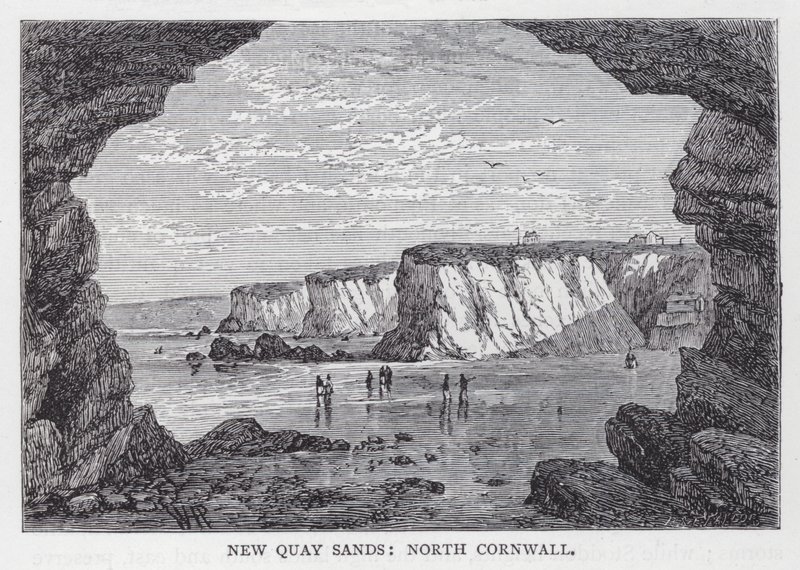 New Quay Sands, North Cornwall (gravura) de English School