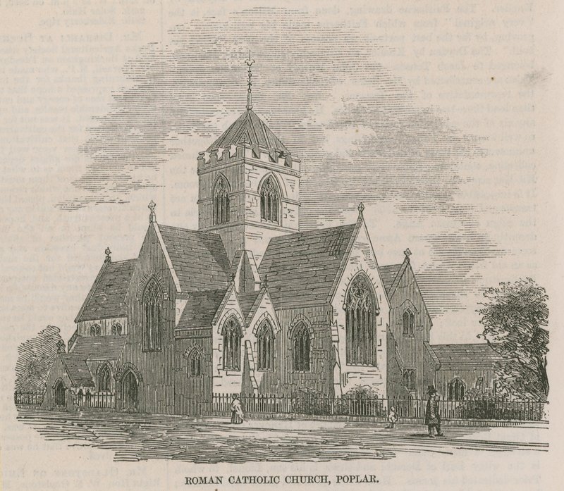 Nova Igreja Católica Romana perto de West India Docks de English School