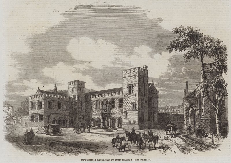 Novos edifícios escolares no Colégio Eton (gravura) de English School
