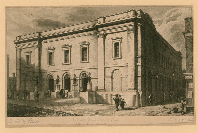 Novo Teatro Real, Drury Lane, Londres; B Wyatt, arquiteto de English School