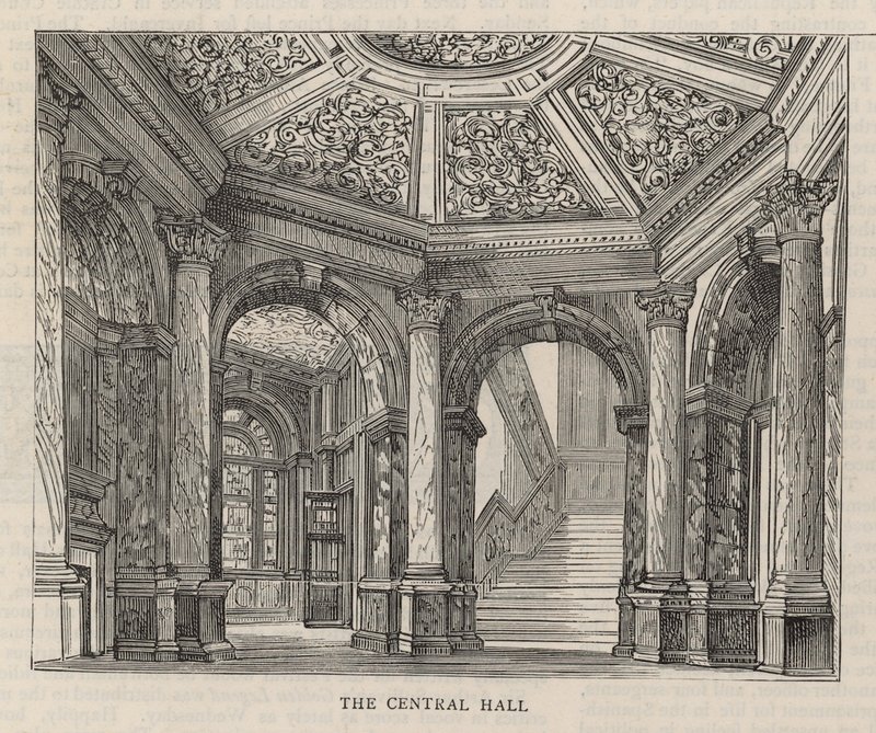 Novo edifício do Clube Constitucional na Northumberland Avenue: The Central Hall de English School