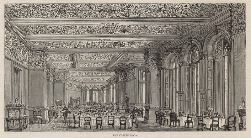 Novo edifício do Constitutional Club em Northumberland Avenue: The coffee room de English School