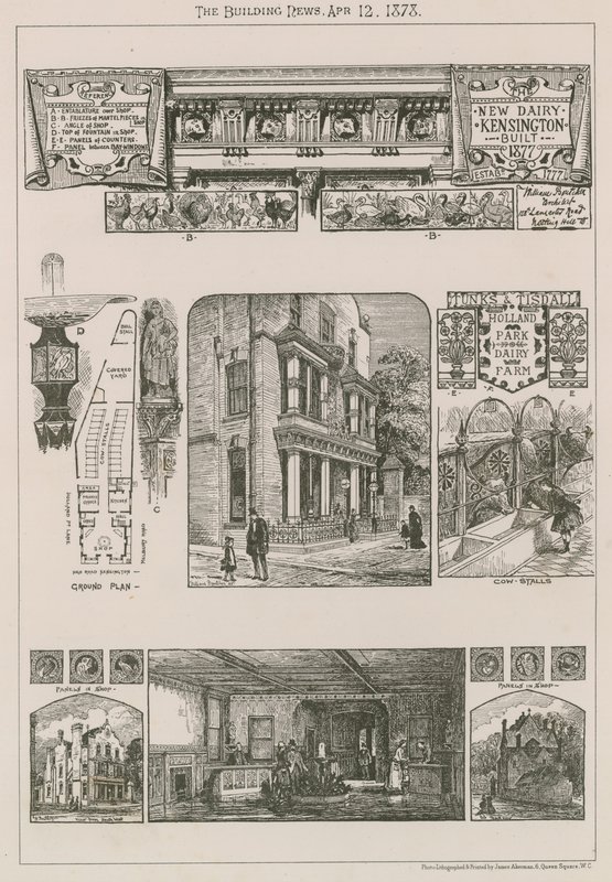 Nova fábrica de laticínios, Kensington, construída em 1777 de English School