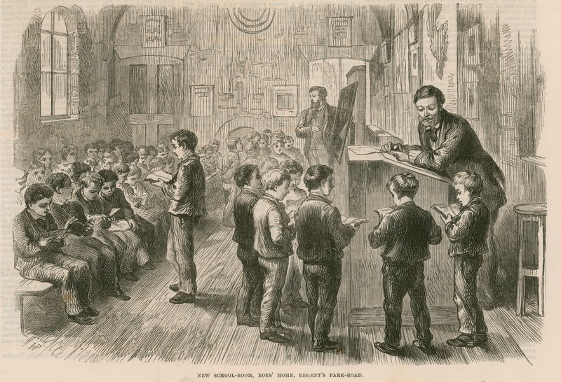 Novo quarto da escola, Boys Home, Regents Park Road, Londres de English School