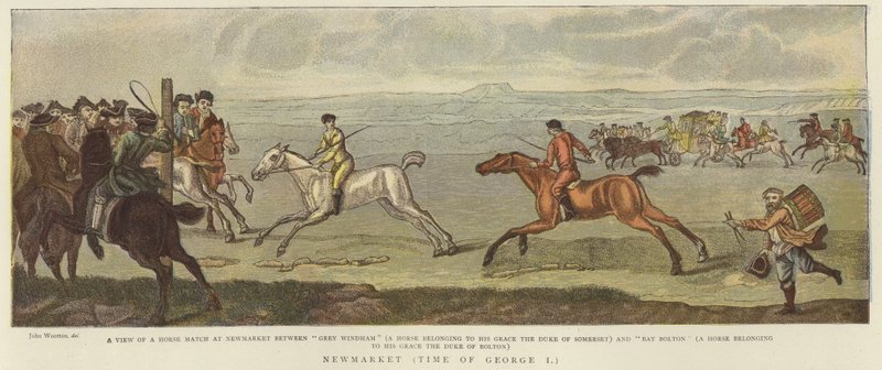 Newmarket na época de George I de English School