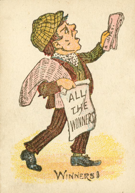 Vendedor de jornais a gritar as edições da noite (cor litho) de English School