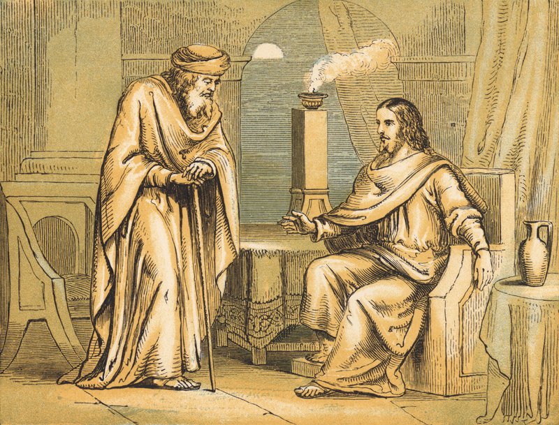 Nicodemus (gravura colorida) de English School