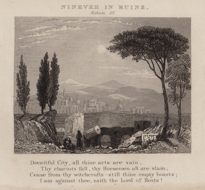 Nineveh em ruínas, Nahum III (gravura) de English School