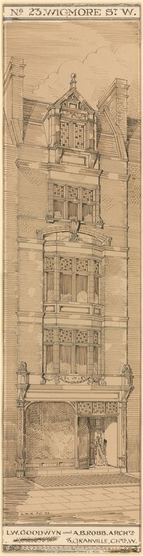 No 23 Wigmore Street, Londres (tinta no papel) de English School