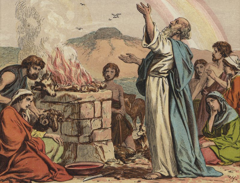 O sacrifício de Noé depois do dilúvio de English School