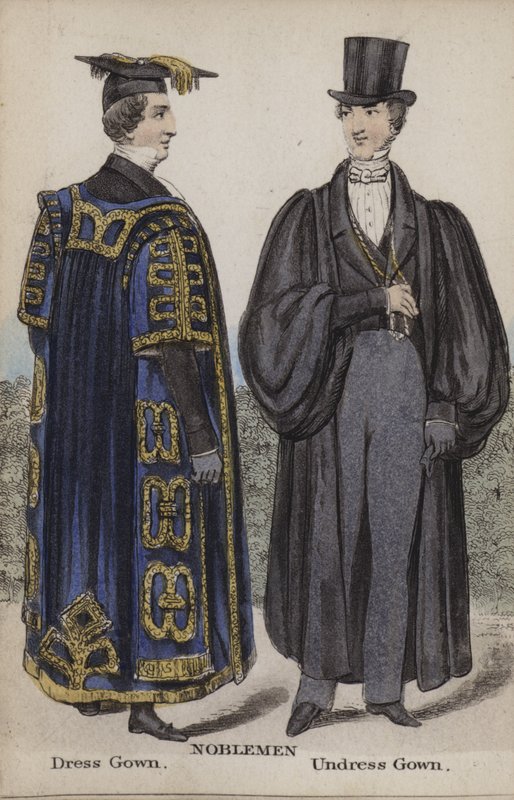 Nobres em Cambridge, vestido de vestido, vestido Undress de English School
