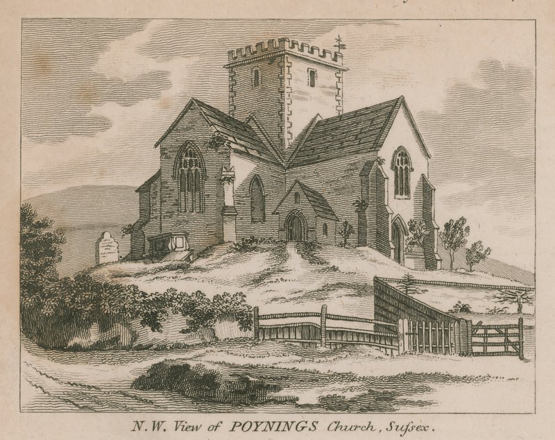 Vista noroeste da igreja de Poynings em Poynings de English School