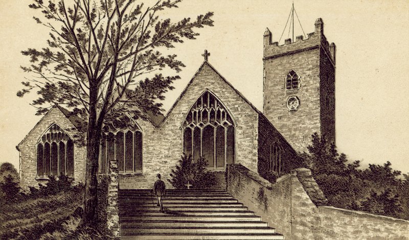 Norte de Devon: Igreja paroquial de Ilfracombe, Holy Trinity (litografia) de English School