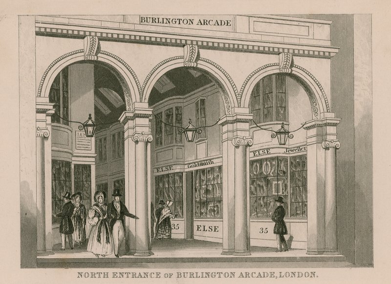 Entrada norte da Burlington Arcade, Londres de English School
