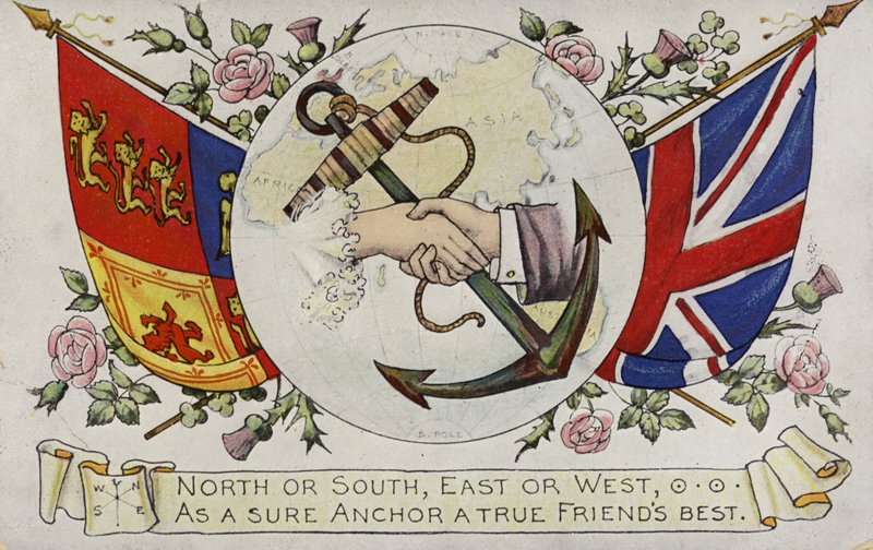Norte ou Sul, Leste ou Oeste, Como uma Âncure Segura, um Verdadeiro Amigo Melhor (litografia colorida) de English School