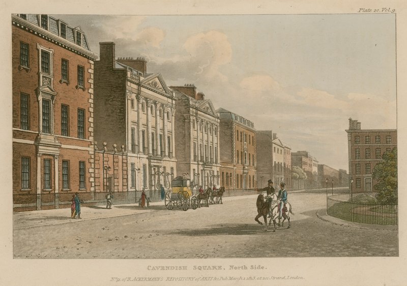 Lado norte, de, cavendish, quadrado, londres de English School