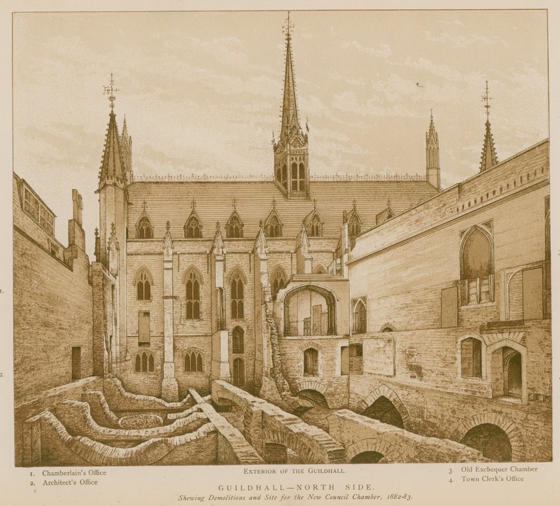 Lado norte de Guildhall, Londres de English School