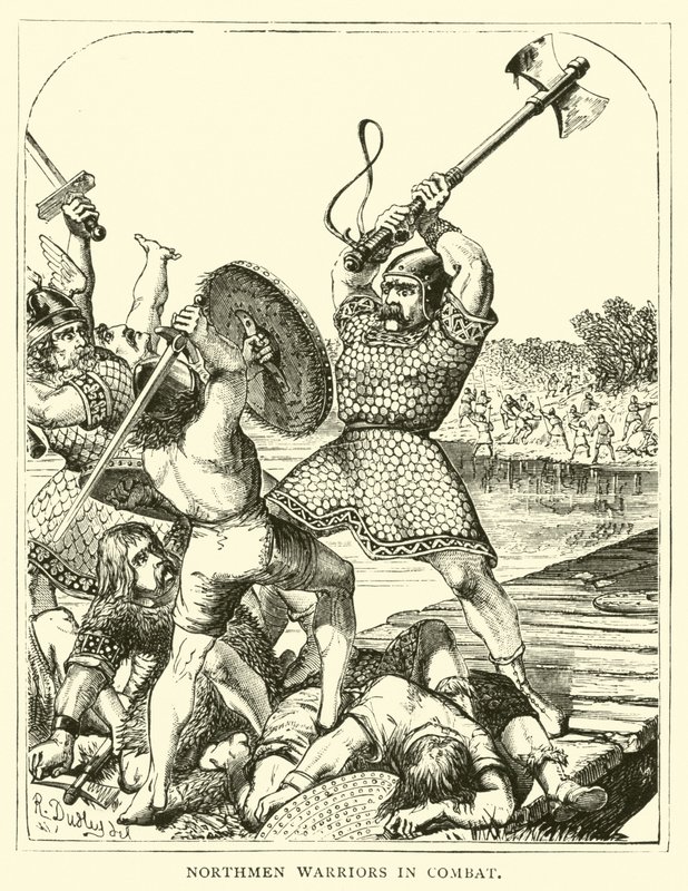 Guerreiros nórdicos em combate de English School