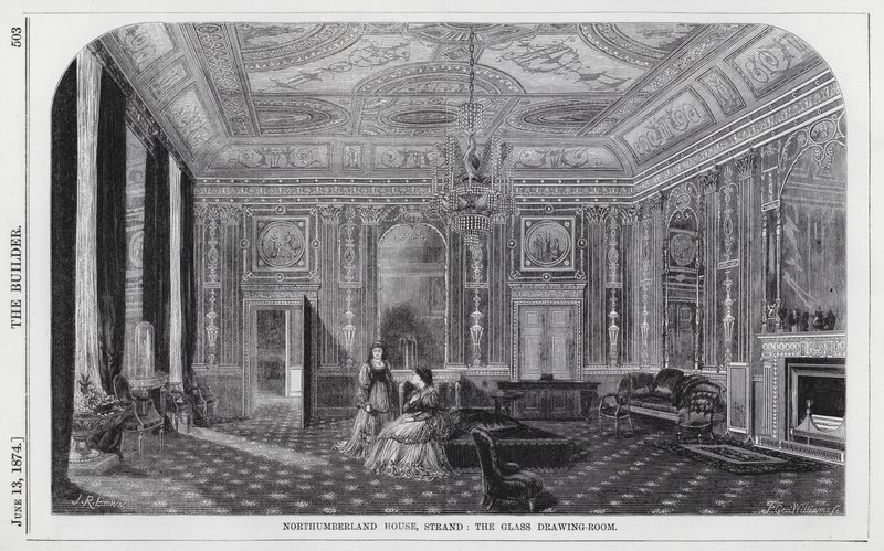 Northumberland House, Strand, the Glass Drawing-Room (gravura) de English School