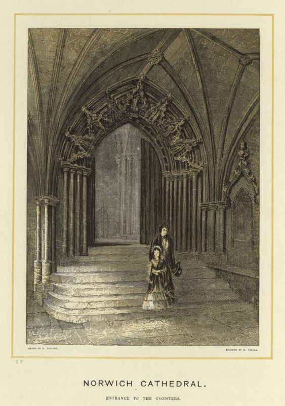 Catedral de Norwich, entrada para os claustros de English School
