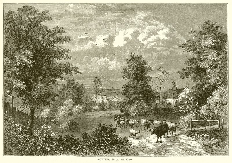 Notting Hill em 1750 de English School