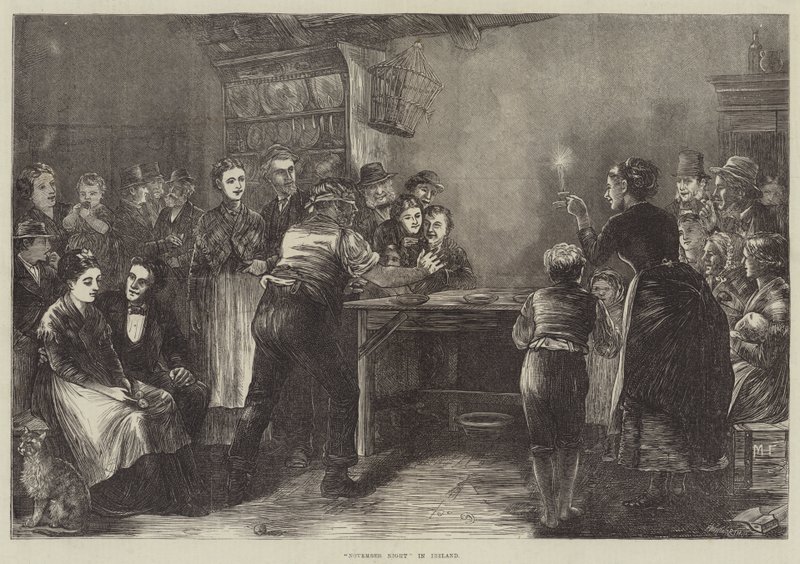 "November Night" na Irlanda (gravura) de English School