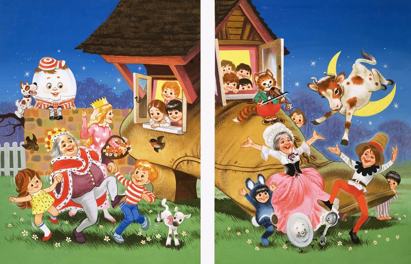 Personagens de rima de berçário de English School