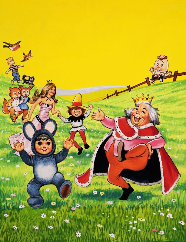 Personagens de berçário dançando de English School