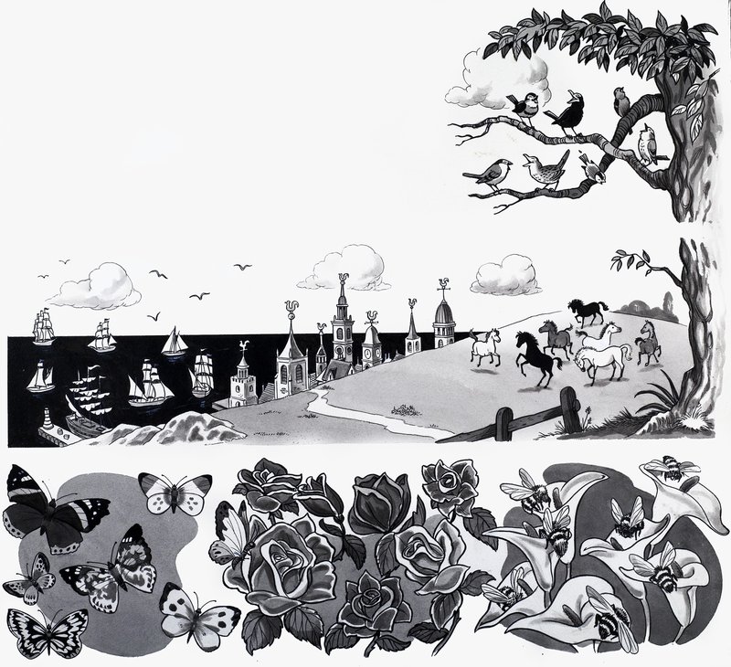 Ilustração de rima de berçário de English School