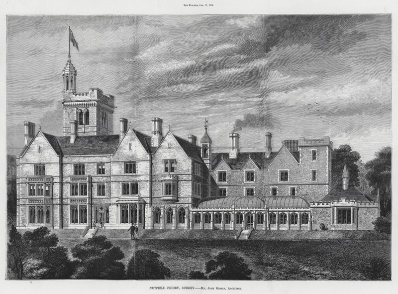 Nutfield Priory, Surrey (gravura) de English School