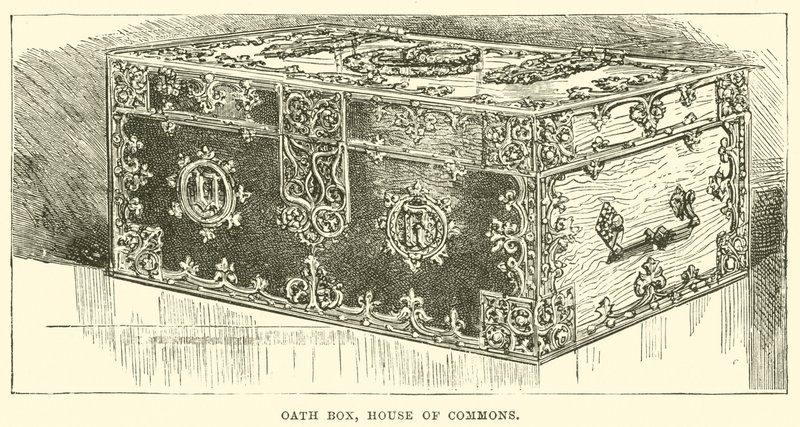 Caixa de Juramento, Câmara dos Comuns (gravura) de English School