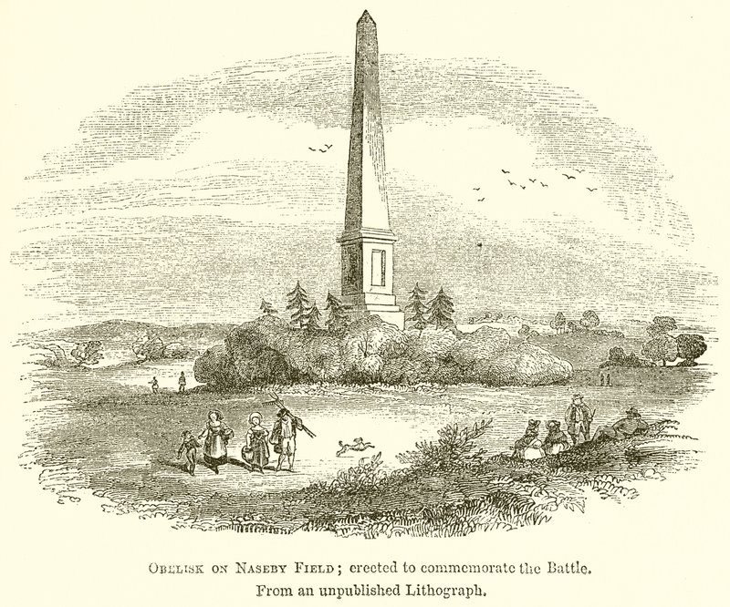 Obelisco no campo de Naseby; Erguido para comemorar a batalha de English School