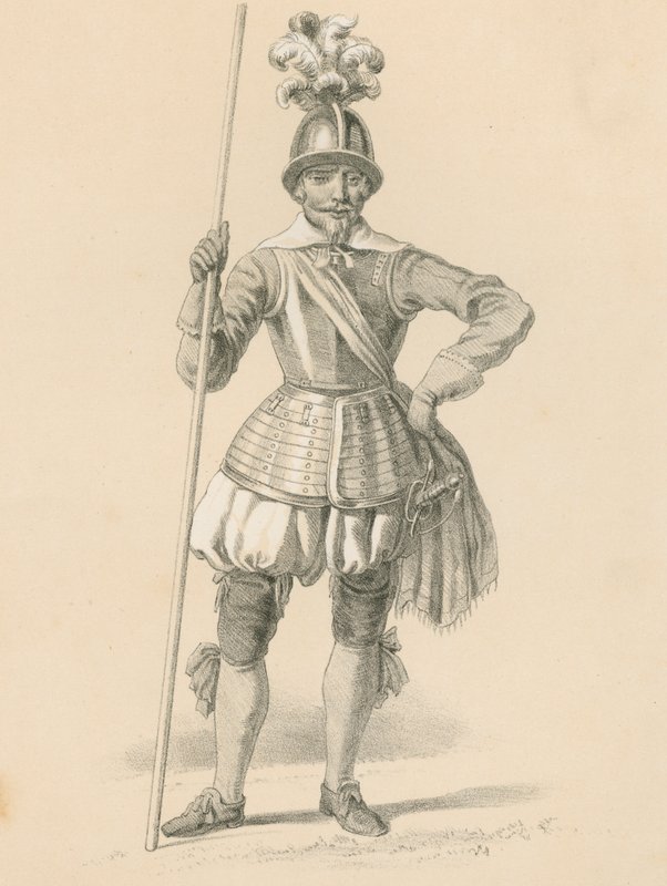 Oficial de Pikemen, 1650 de English School