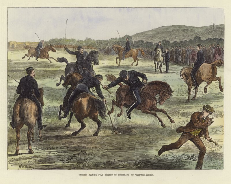 Oficiais jogando polo de English School