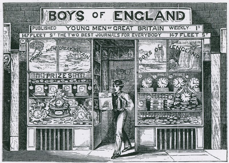 Escritórios de Edwin J Brett, editor de Boys of England de English School
