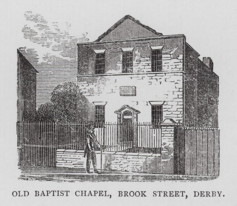 Velha Capela Batista, Brook Street, Derby (gravura) de English School