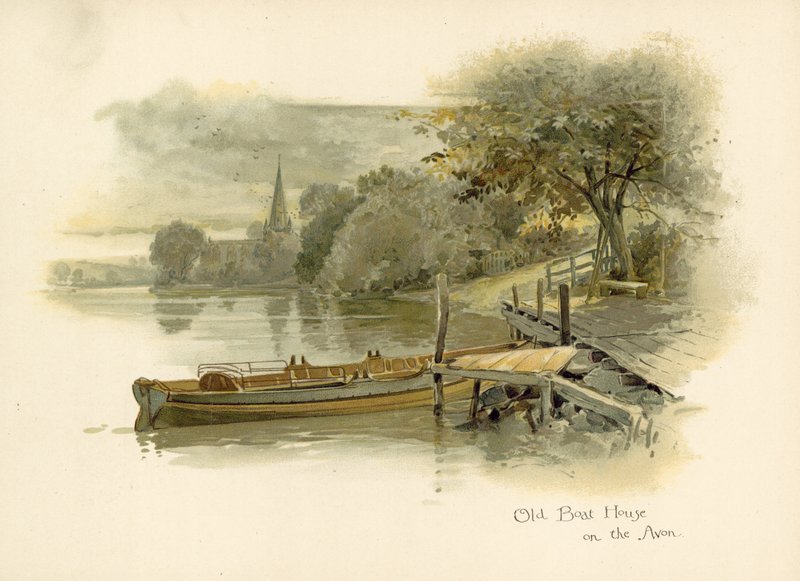 Velha casa de barco na Avon de English School