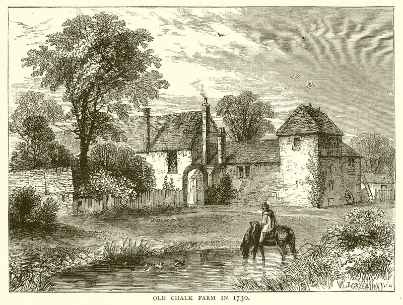 Fazenda de giz antigo em 1730 de English School