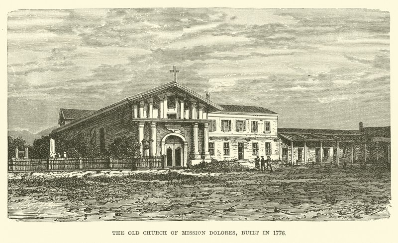 Antiga Igreja da Missão Dolores, construída em 1776 de English School