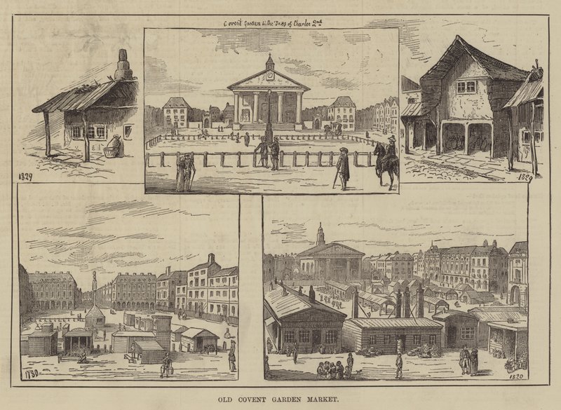 Old Covent Garden Market (gravura) de English School