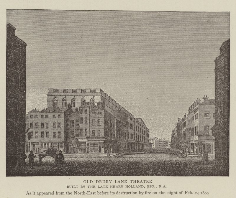 Antigo Drury Lane Theatre (gravura) de English School