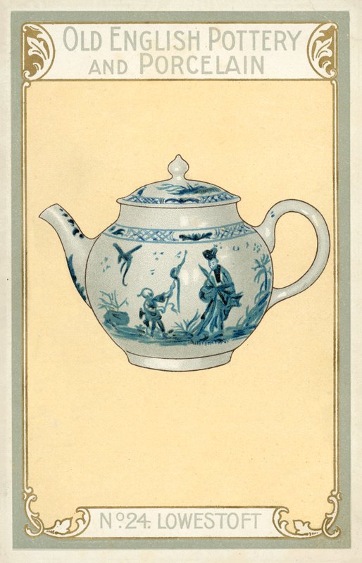 Cerâmica e porcelana inglesas antigas: Lowestoft (litografia a cores) de English School