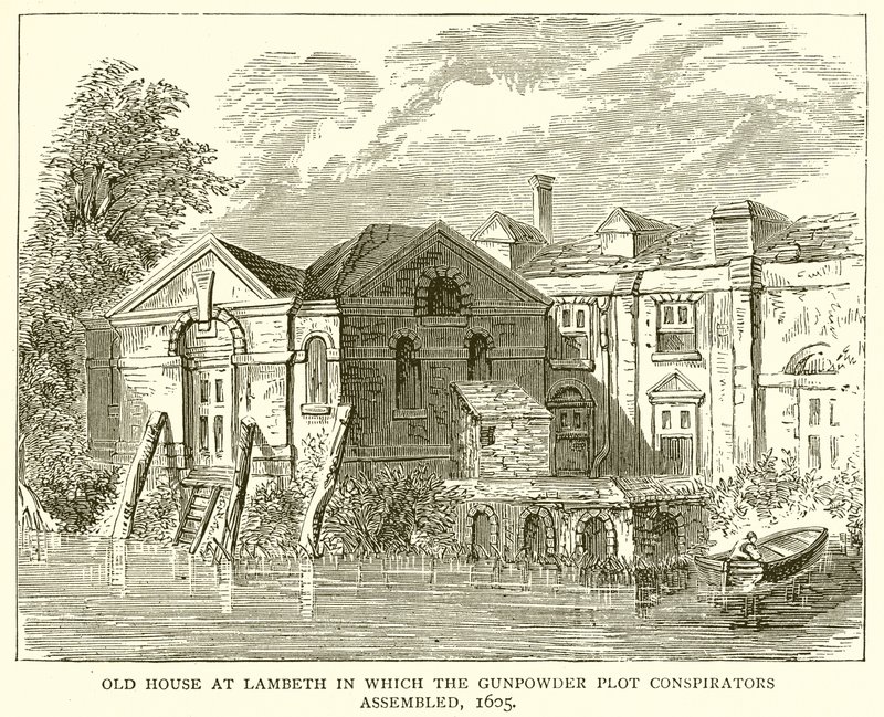 Casa Antiga em Lambeth, na qual os Conspiradores da Conspiração da Pólvora Montaram, 1605 de English School