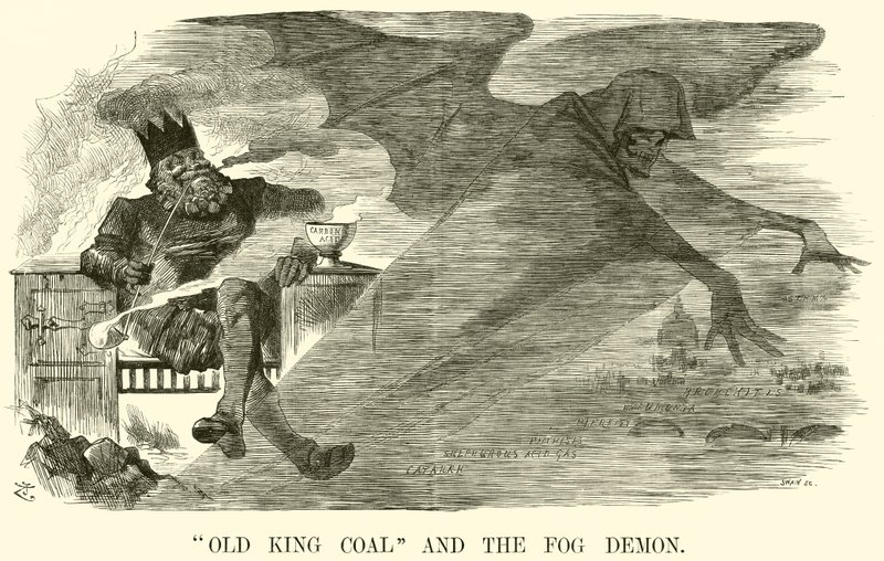 "Old King Coal" e o Demónio do Nevoeiro (gravura) de English School