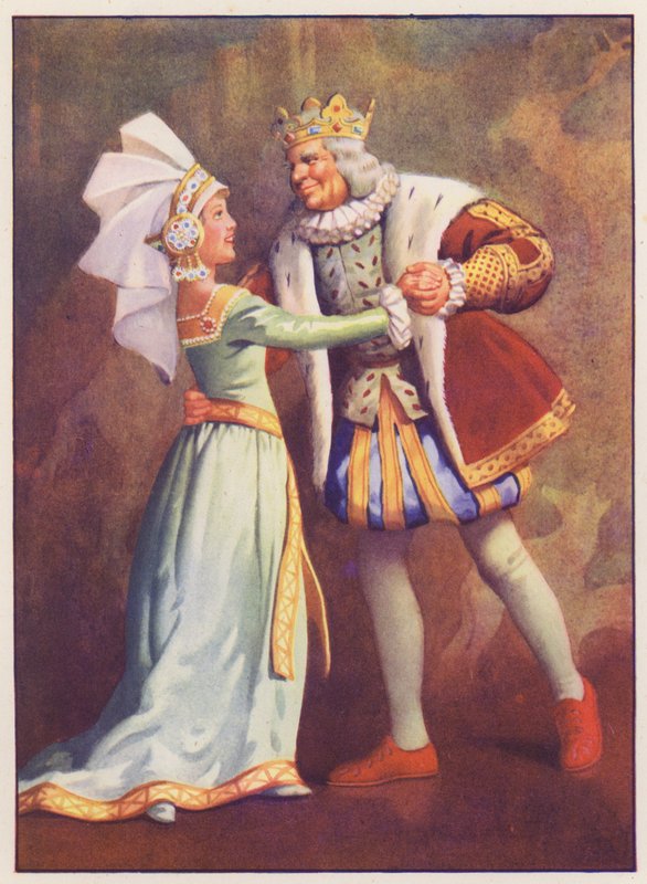 Old King Cole e Cinderela (litografia a cores) de English School