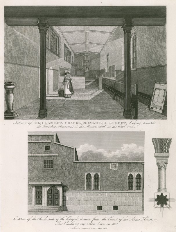 Capela velha de Lambes, rua de Monkwell, Londres de English School