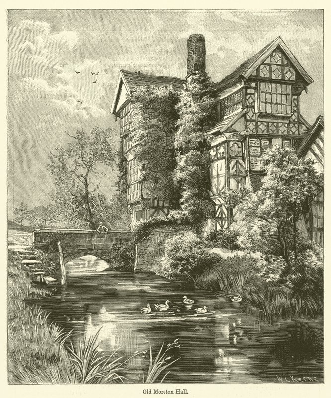 Old Moreton Hall (gravura) de English School