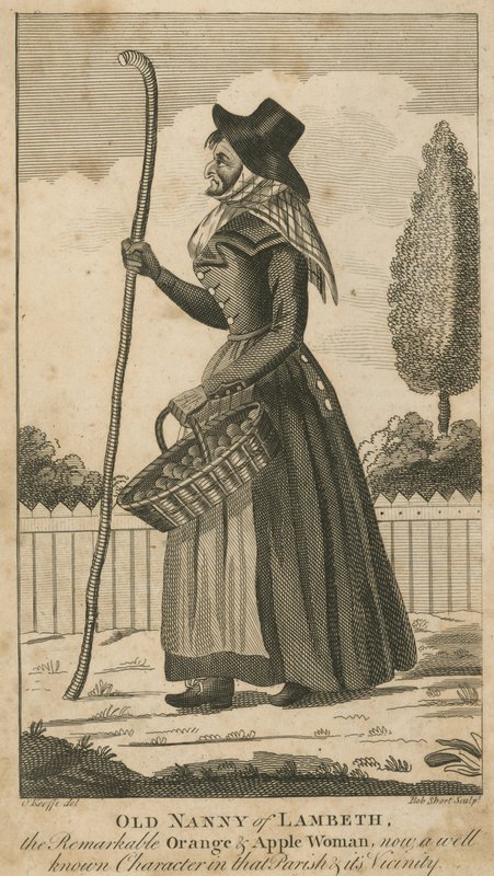 Old Nanny of Lambeth, a notável mulher de laranja e maçã de English School
