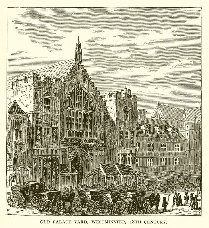 Antigo pátio do palácio, Westminster, século XVIII de English School
