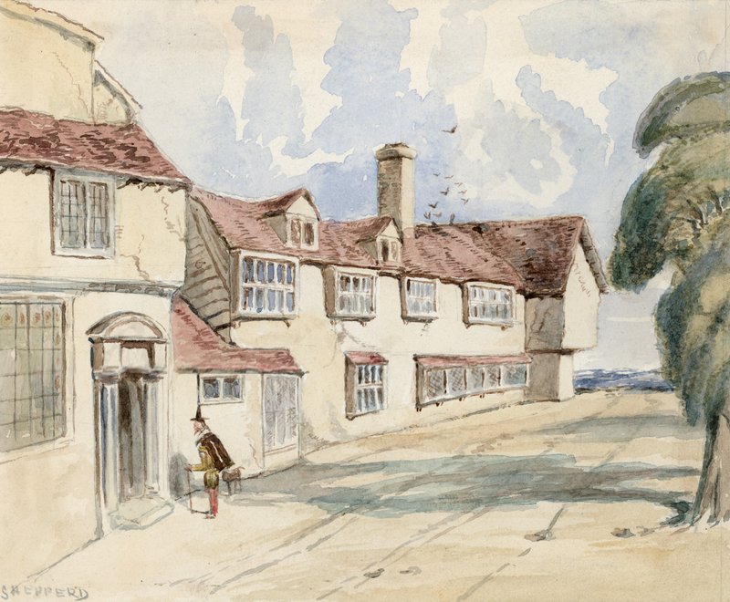 Old Pied Bull, Islington (traseira) (wc no papel) de English School